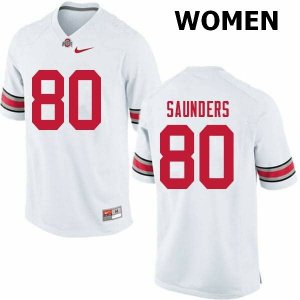 Women's Ohio State Buckeyes #80 C.J. Saunders White Nike NCAA College Football Jersey Stock VNZ8544YQ